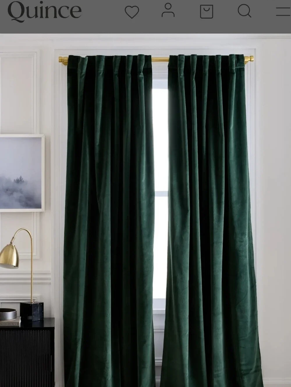 Olive Green Cotton Velvet Full Length Curtain Panels 75